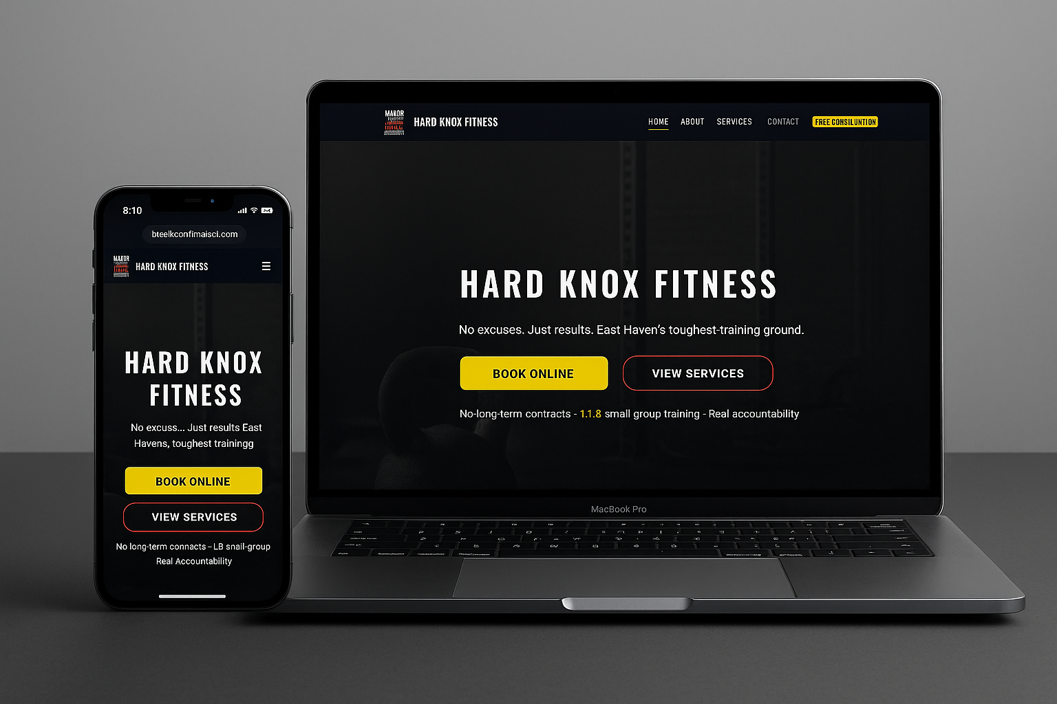 Hard Knox Fitness website preview